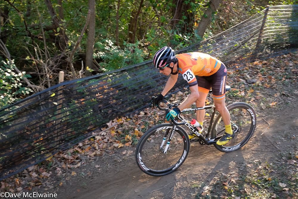 Allen Krughoff (Boulder Cycle Sport) on the steepest descent mid-race
