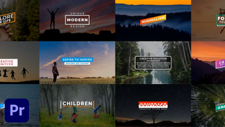 Premiere Pro tutorials are represented by a series of video title screens