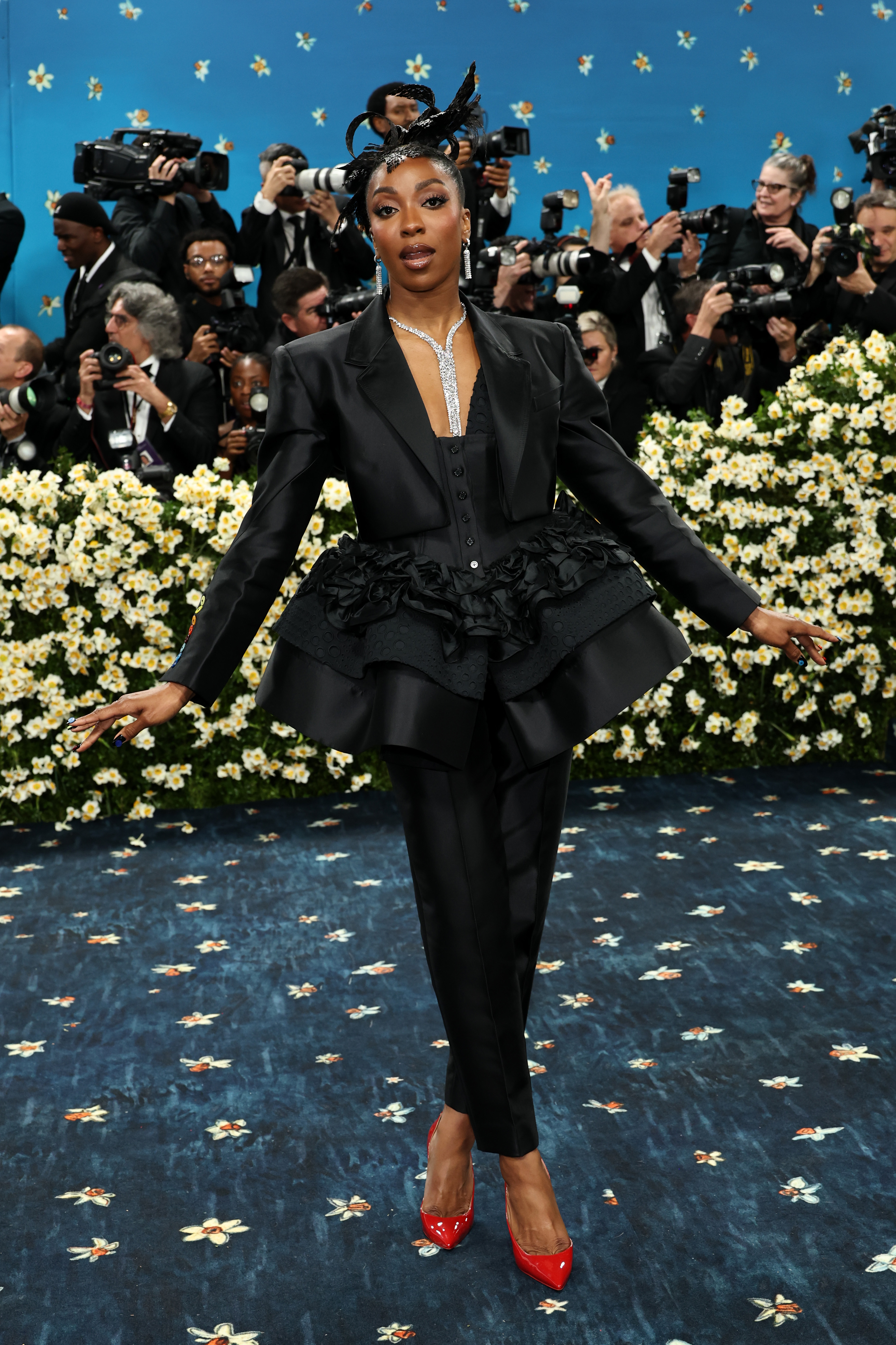 Ego Nwodim attends the 2025 Met Gala Celebrating "Superfine: Tailoring Black Style" at Metropolitan Museum of Art on May 05, 2025 in New York City. (Photo by Jamie McCarthy/Getty Images)