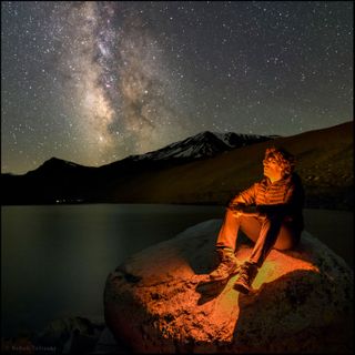Astrophotographer Babak Tafreshi took this self-portrait by a lake in the Sierra Nevada mountains in California.