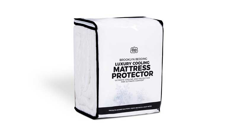 Best mattress protectors: image shows the Brooklyn Bedding mattress protector in white