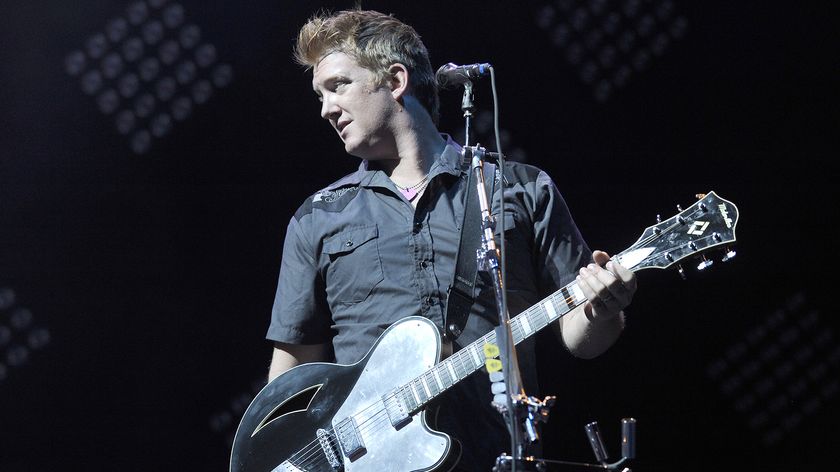 Josh Homme of Them Crooked Vultures performs during Coachella 2010 at the Empire Polo Fields on April 16, 2010 in Indio, California. 
