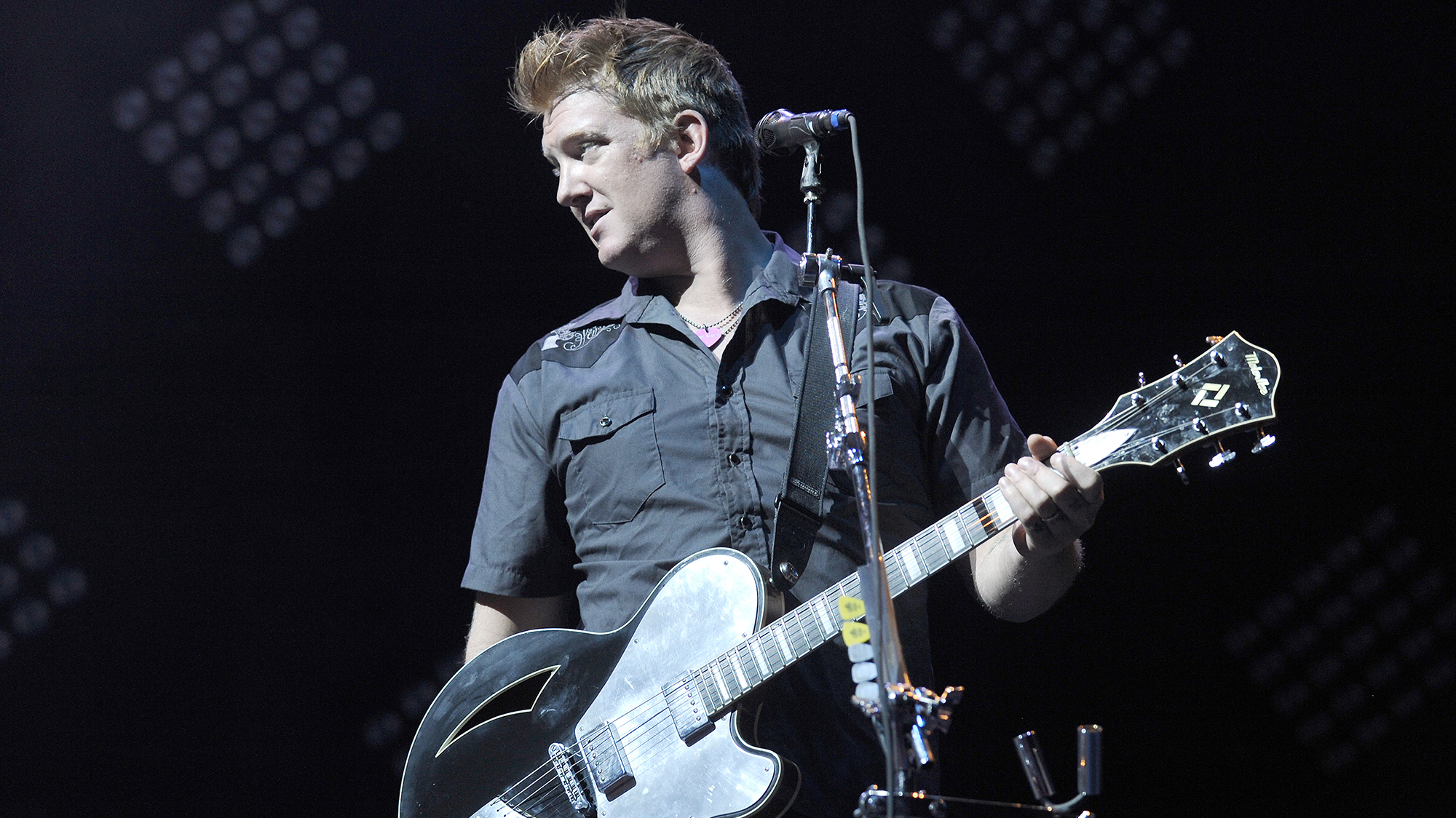 Josh Homme of Them Crooked Vultures performs during Coachella 2010 at the Empire Polo Fields on April 16, 2010 in Indio, California. 