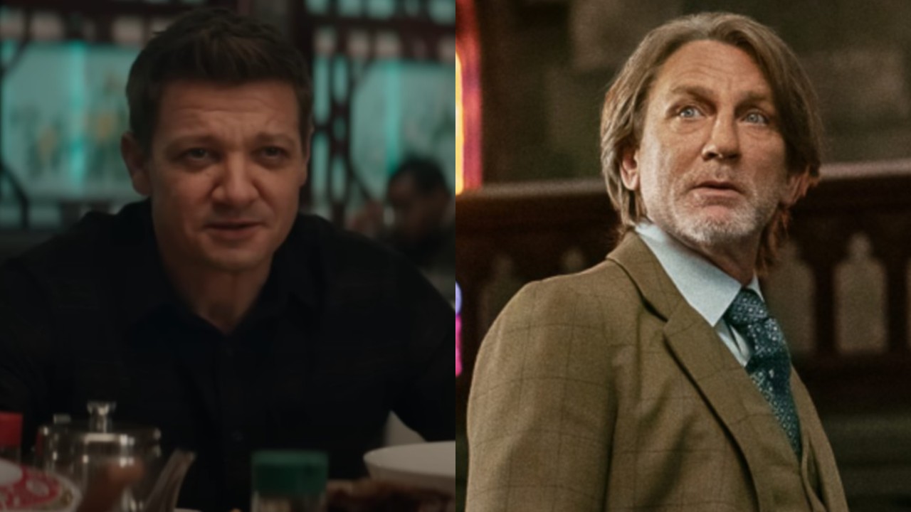 From left to right: Jeremy Renner in Hawkeye and Daniel Craig in Wake Up Dead Man. 