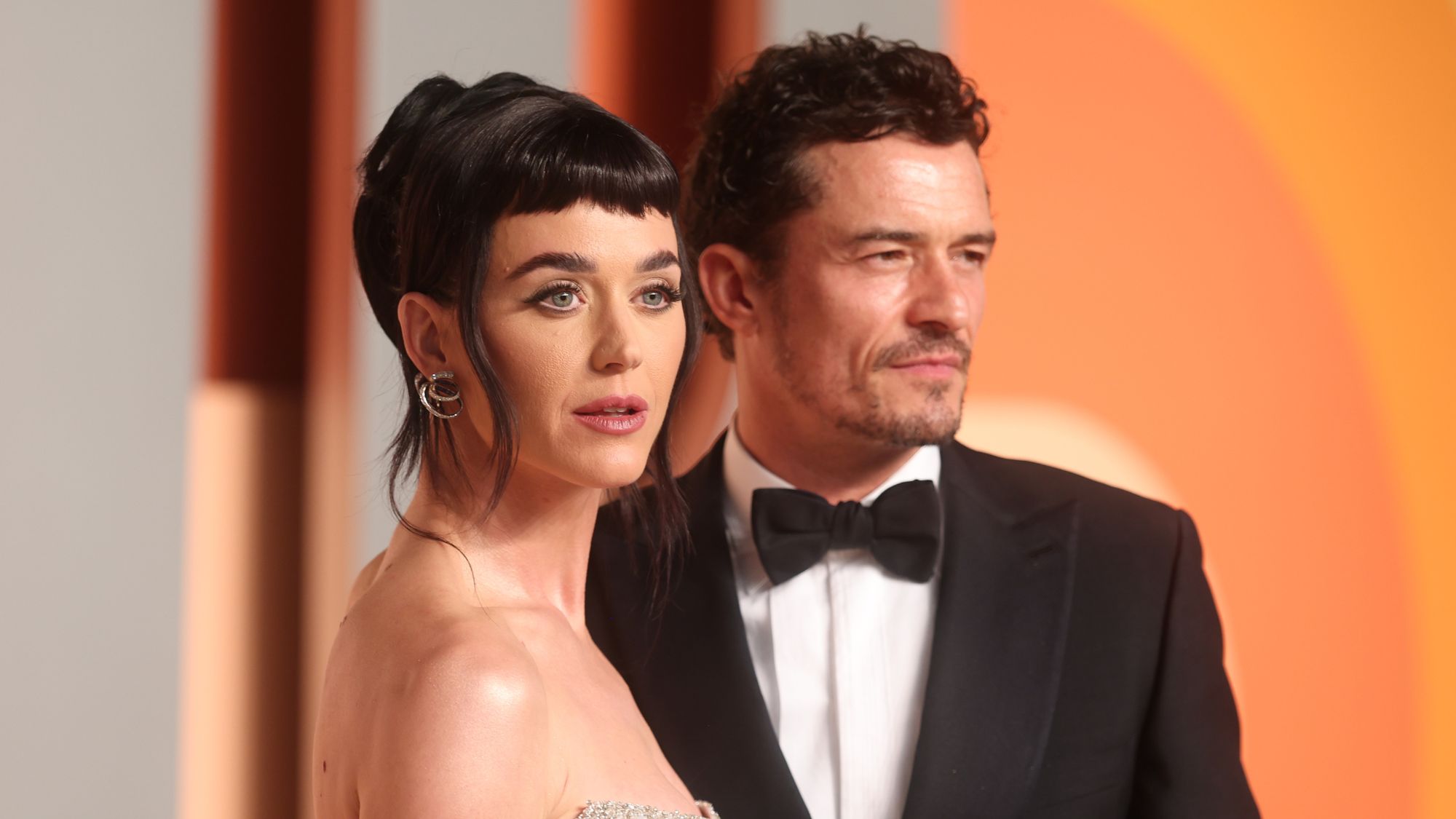 Katy Perry and Orlando Bloom attend the 2025 Vanity Fair Oscars party