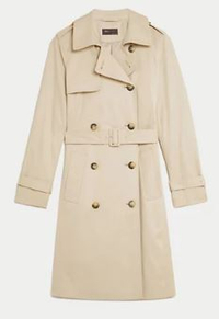 Double Breasted Trench Coat with Recycled Polyester | $87/£69 | M&amp;S 