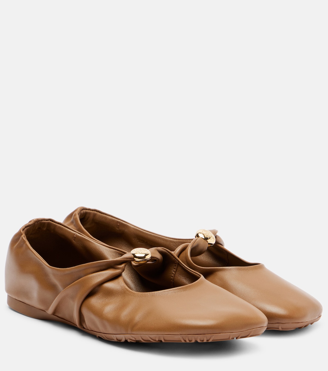 Pebble Leather Ballet Flats in Brown - Loewe
