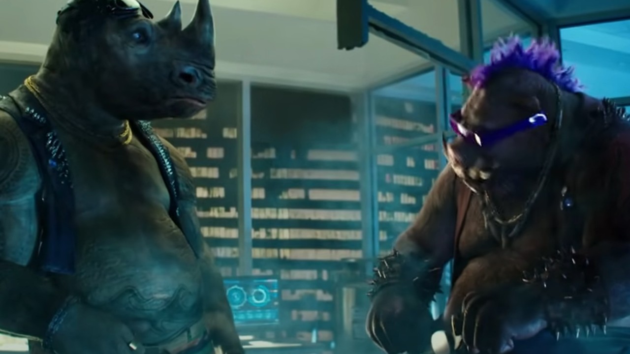 Bebop and Rocksteady talking in Teenage Mutant Ninja Turtles: Out of the Shadows