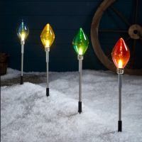 25. Colorful Christmas Bulb Outdoor Path Lights: View at Lights4fun