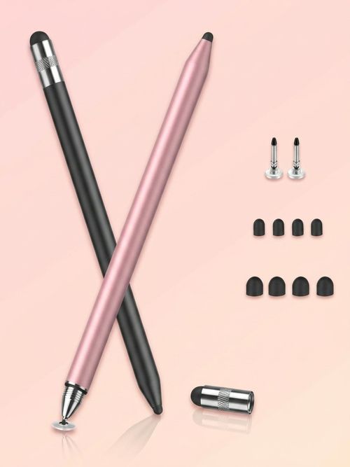 Meko 3 in 1 Stylus Pens for Touch Screens (2 Pack-Black/rose Gold)