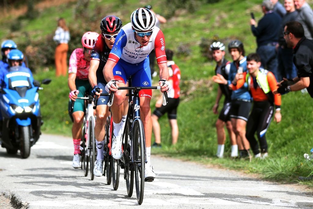 ZAMUDIO SPAIN APRIL 07 Bruno Armirail of France and Team Groupama FDJ competes in the breakaway during the 61st Itzulia Basque Country 2022 Stage 4 a 1856km stage from VitoriaGasteiz to Zamudio itzulia WorldTour on April 07 2022 in Zamudio Spain Photo by Gonzalo Arroyo MorenoGetty Images