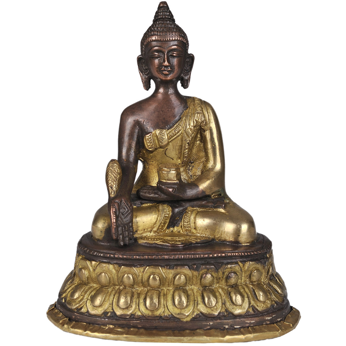 Bungalow Rose (tibetan Buddhist Deity) the Medicine Buddha in Brown and Golden Hues | Wayfair