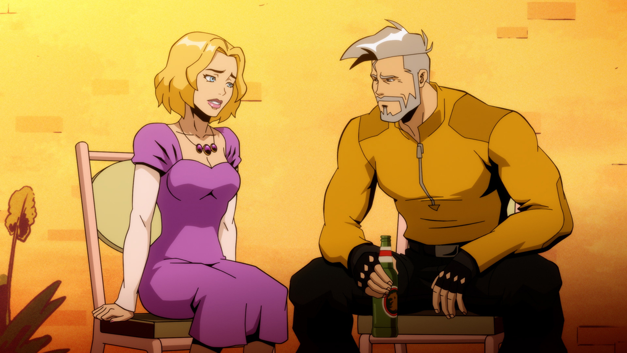 Princess Ilana and Rick Flag Sr share a joke in Creature Commandos episode 1