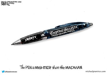 Editorial Cartoon U.S. Capital Gazette shooting freedom of the press