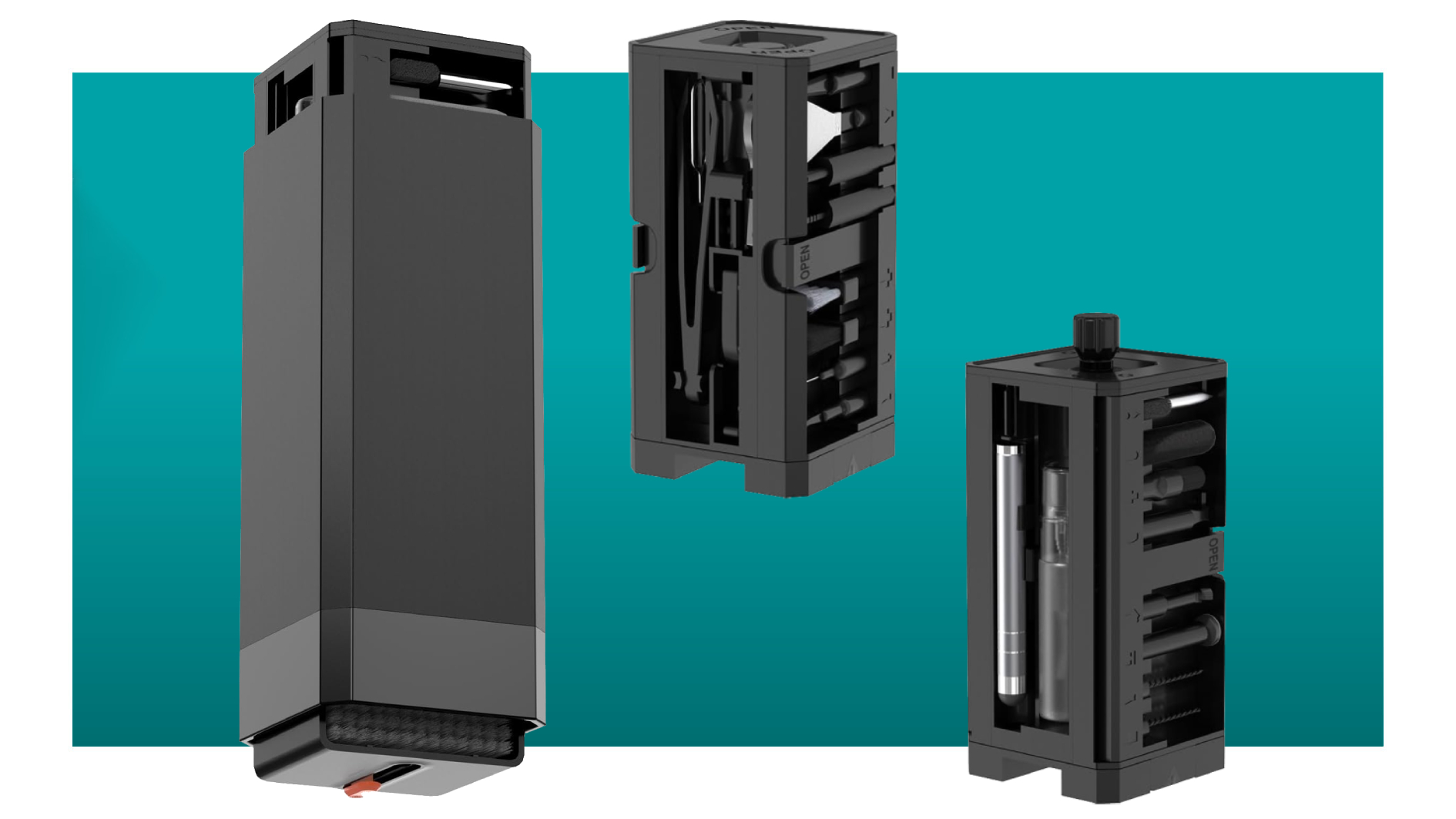 A Vichyie cleaning kit, with over 20 cleaning tools in one convenient monolithic exterior.