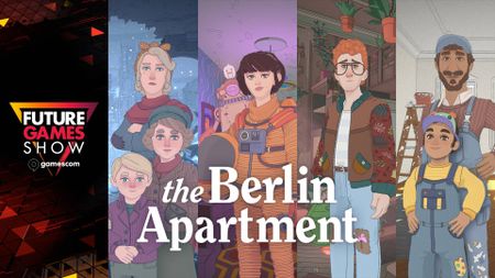 The Berlin Apartment characters and logo with Future Games Show logo