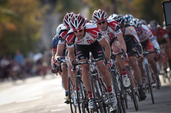 Bissell sets up the sprint on the last lap.
