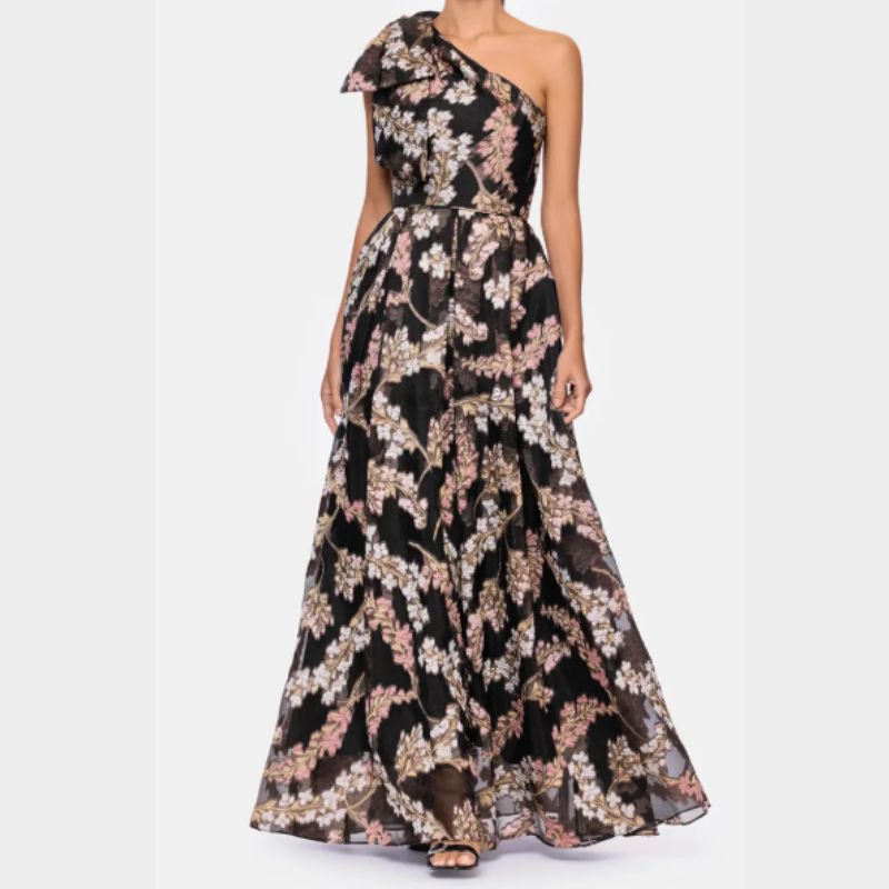 black floral gown