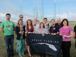 Project MERCCURI team members at Cape Canaveral just before the microbe swabs launched in April 2014.