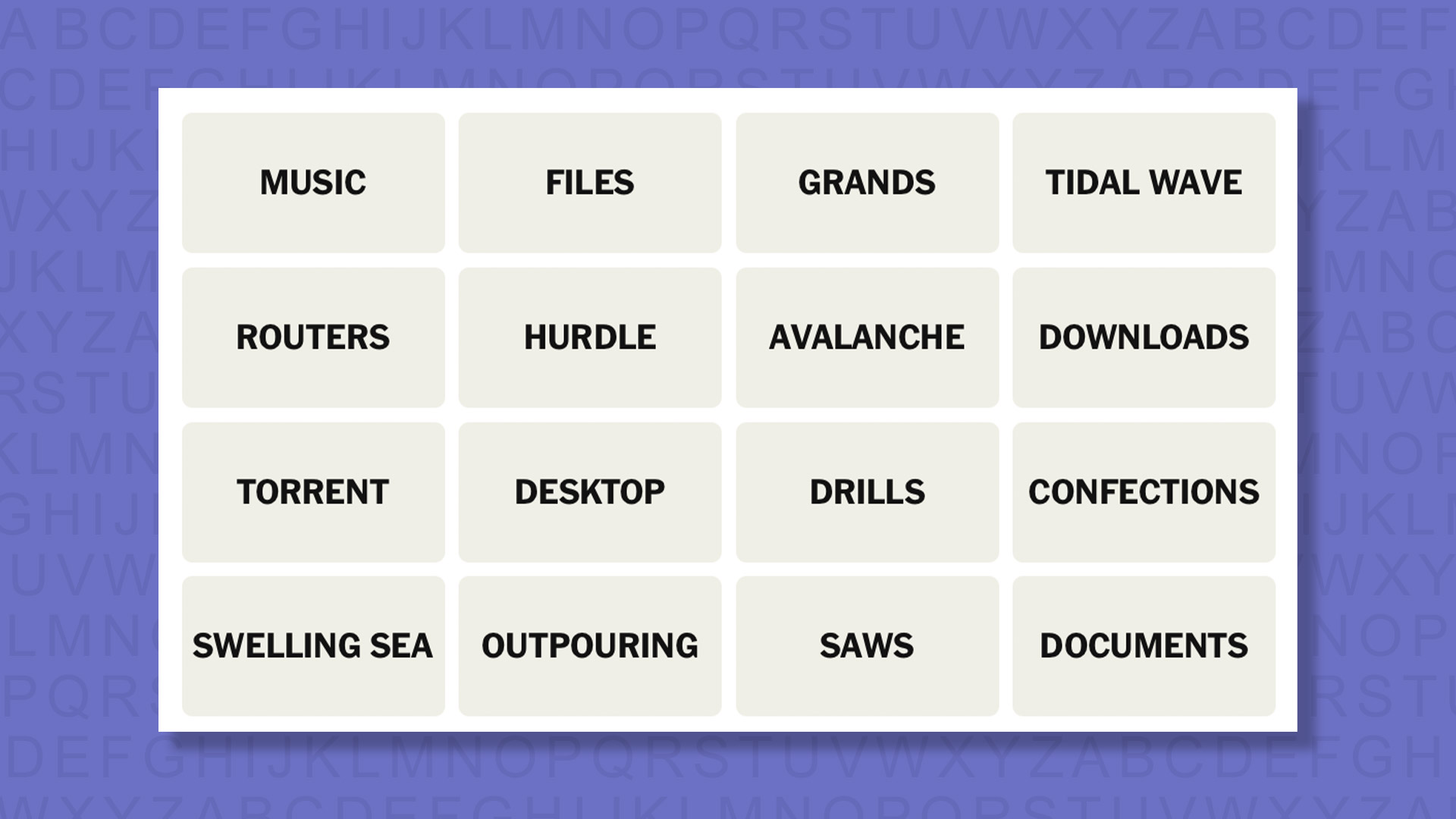 NYT Connections hints for game 900 on a purple background