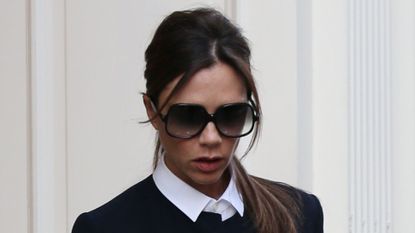 Victoria Beckham wearing white loafers at London Fashion Week in 2016