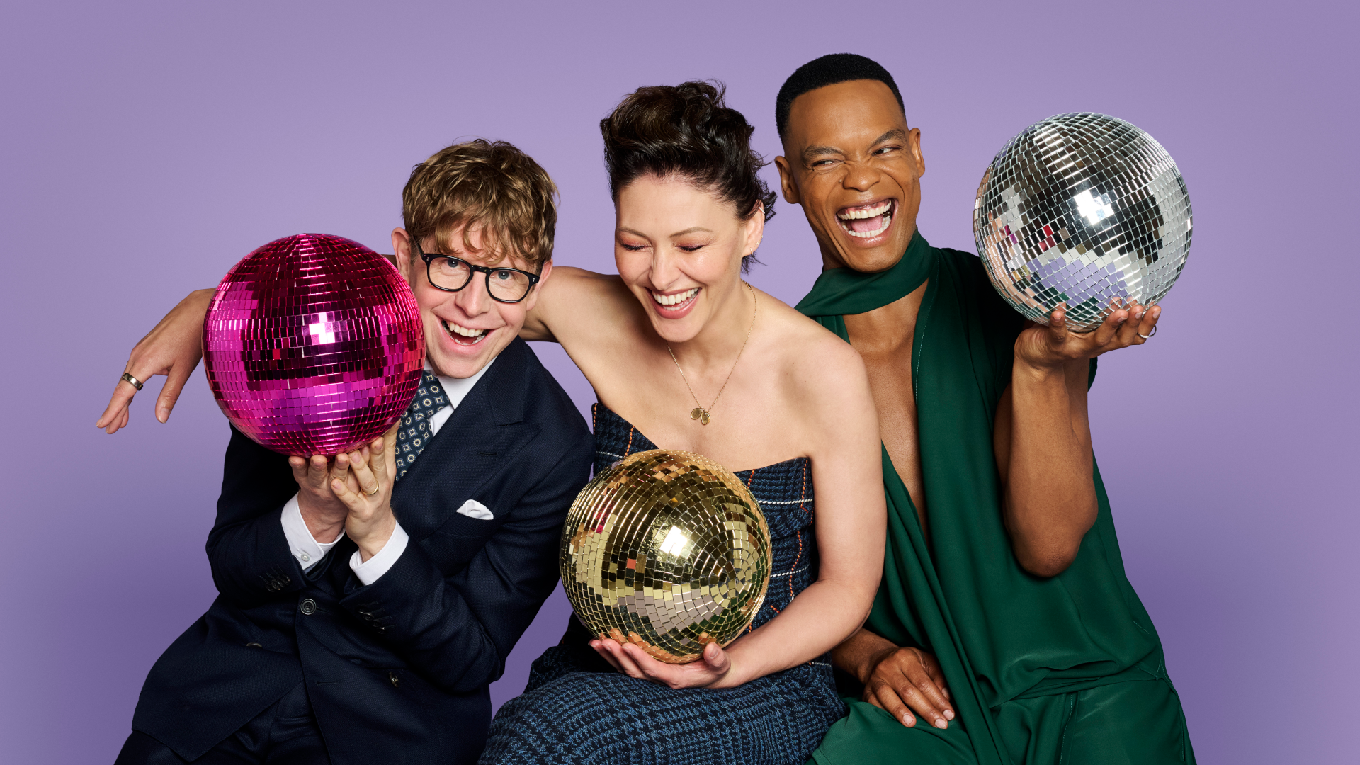 Emma Willis, Josh Widdicombe and Johannes Radebe