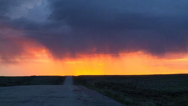 Racers see many beautiful sunsets, even while it's raining, during the Tour Divde.