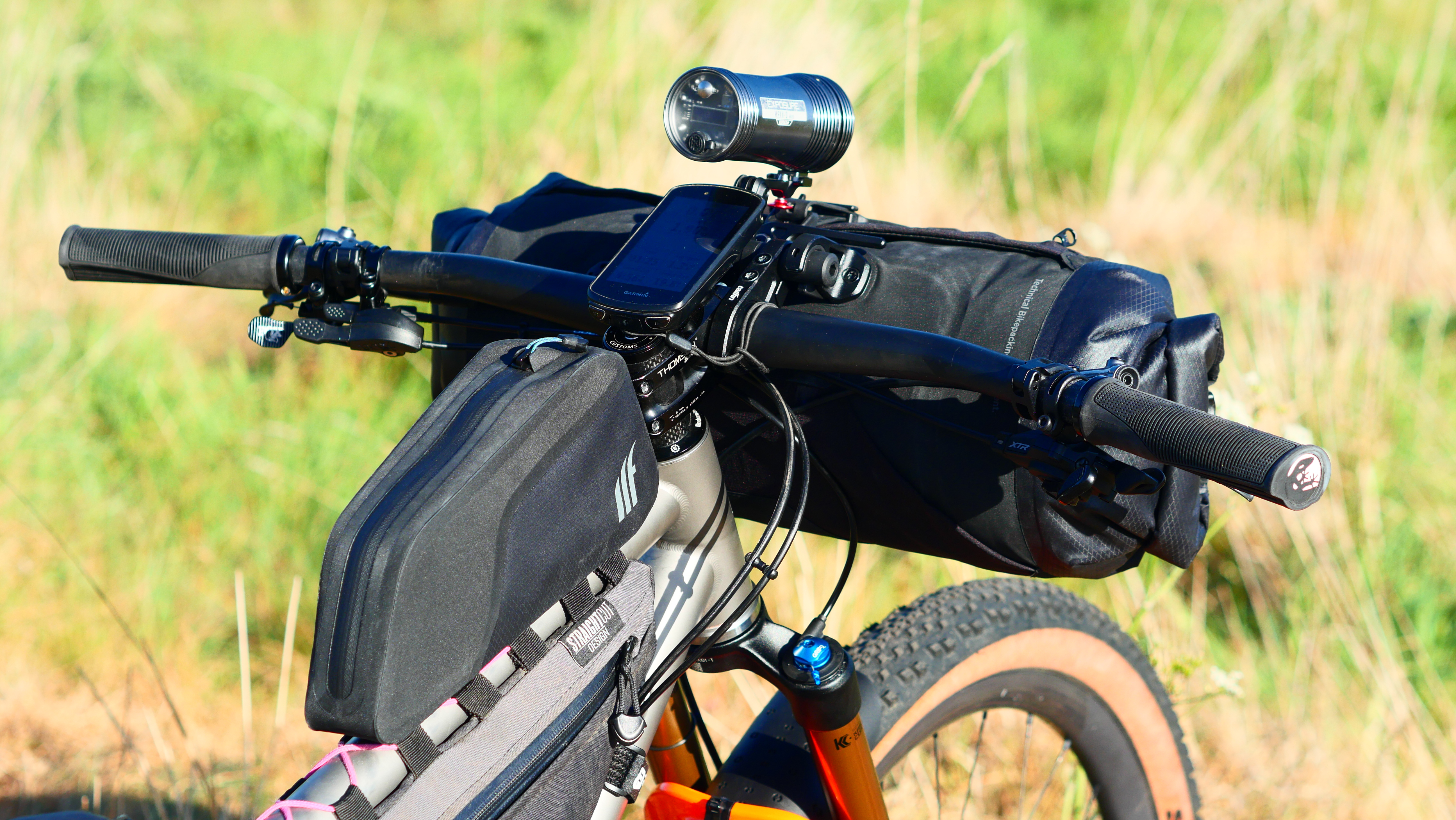 SQ Labs handlebar fitted to a bikepackng bike