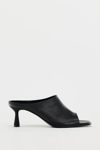 Zara Heeled Leather Slides