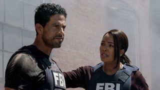 Lewis comforting Alvez in the Season 19 finale of Criminal Minds: Evolution.