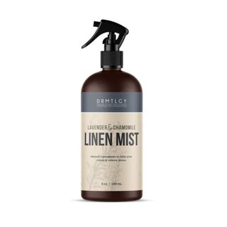 A linen room mist in a brown bottle