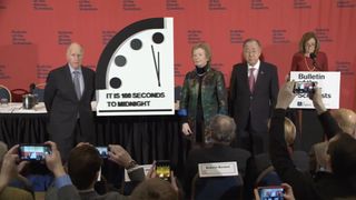 The hands of the Doomsday Clock now stand at 100 seconds to midnight.