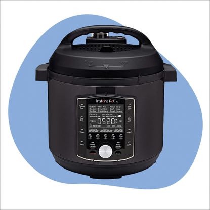 Instant Pot Pro on blue background