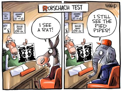 Political Cartoon U.S. Democrats Trump GOP Rorschach Test