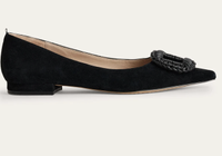 Pointed Ballet Flats in Black Suede, £130
