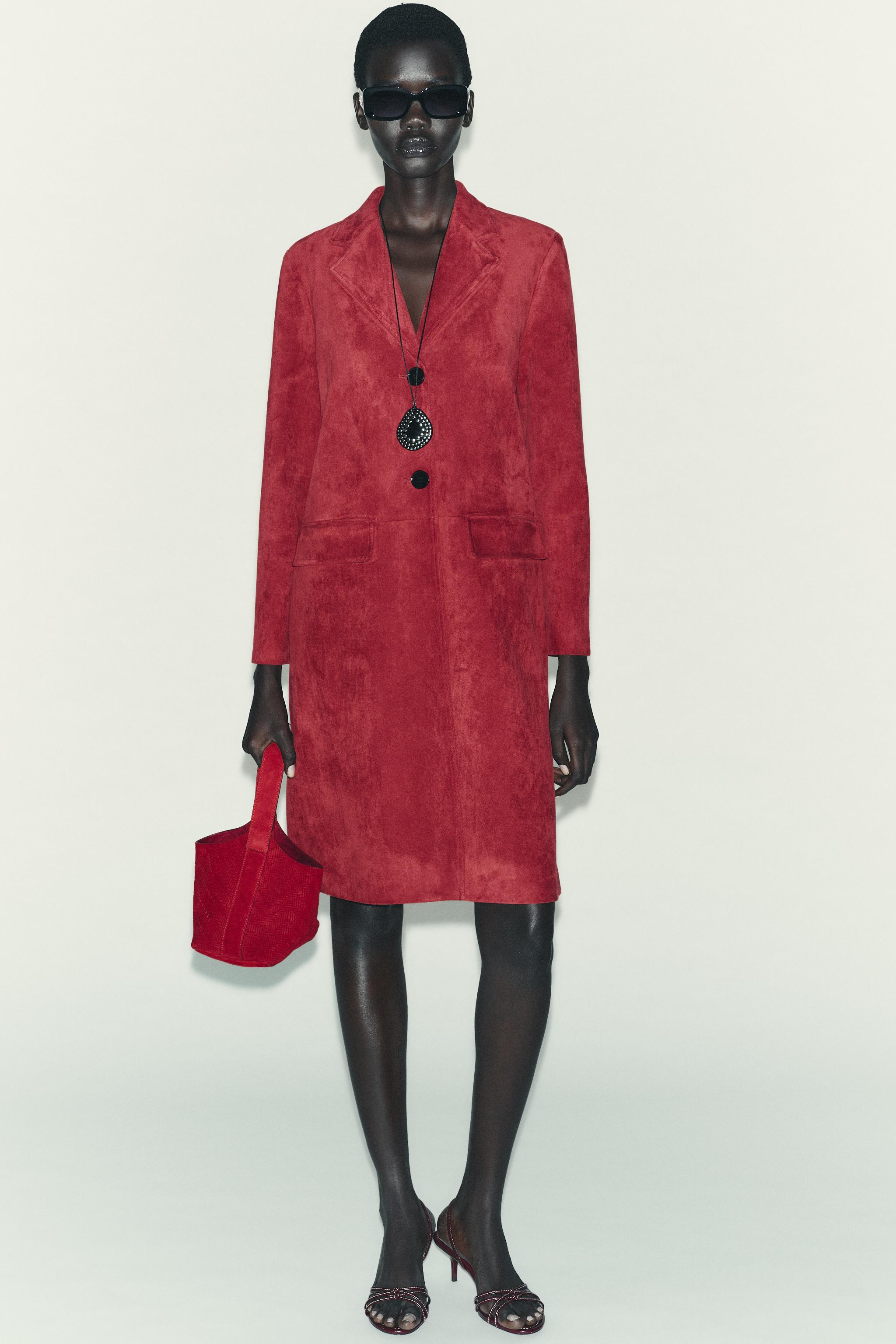 Faux Suede Frock Coat