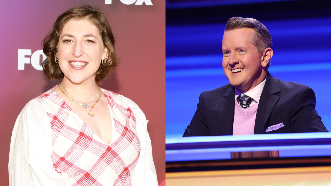 Mayim Bialik and Ken Jennings