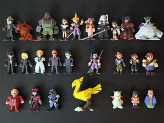 These 3D printed models were based directly on the original character models from 'Final Fantasy VII.'