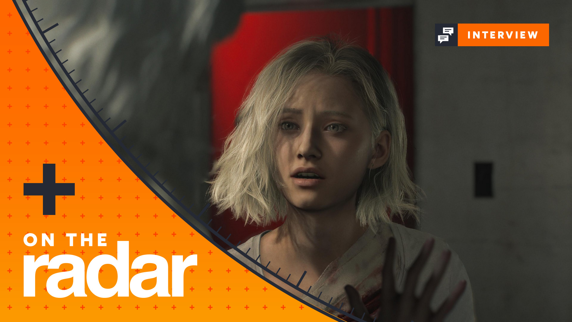 A close-up of Grace talking with someone through glass in Resident Evil Requiem, with the GamesRadar On The Radar orange frame