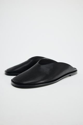 Flat Leather Mules