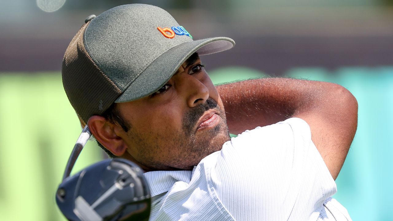 Anirban Lahiri takes a shot a the 2022 LIV Golf Jeddah event