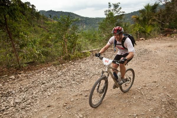 A rider climbs during stage 3 of the Tour de Timor