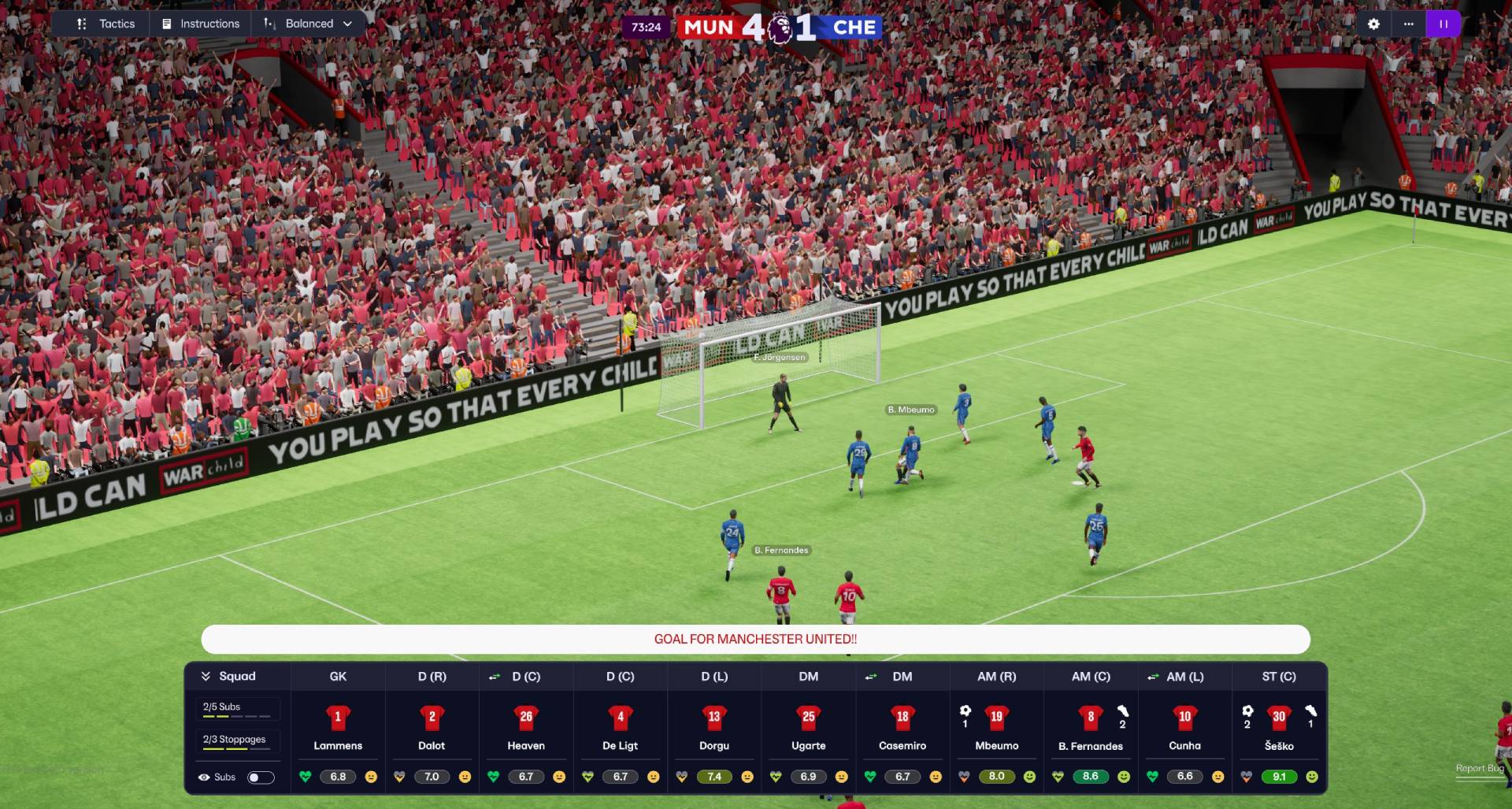 An in-game screenshot from Football Manager 26