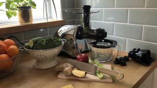 Sana EUJ-707 Slow Juicer on a kitchen countertop