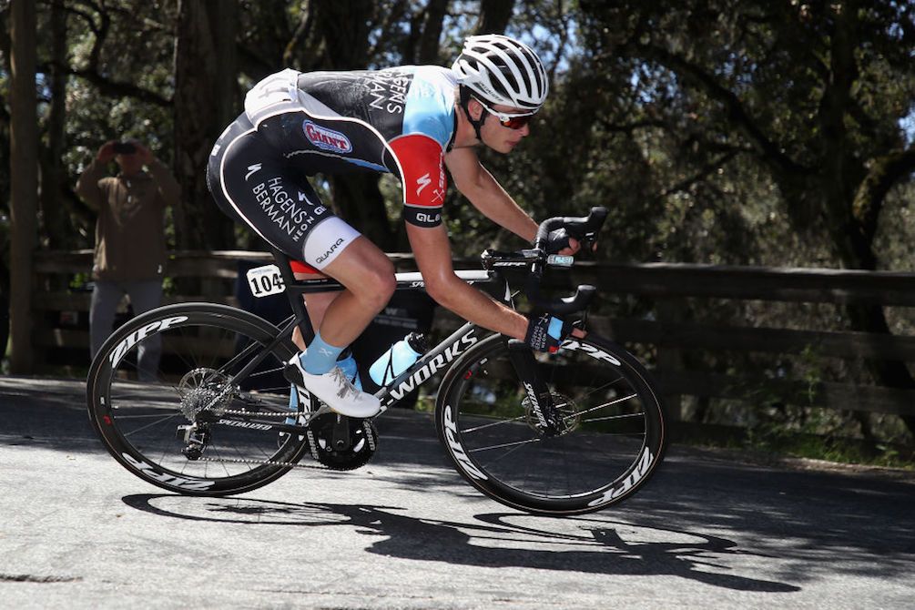 Ian Garrison (Hagens Berman Axeln) rode well in the day's breakaway on stage 3 of the 2018 Tour of California