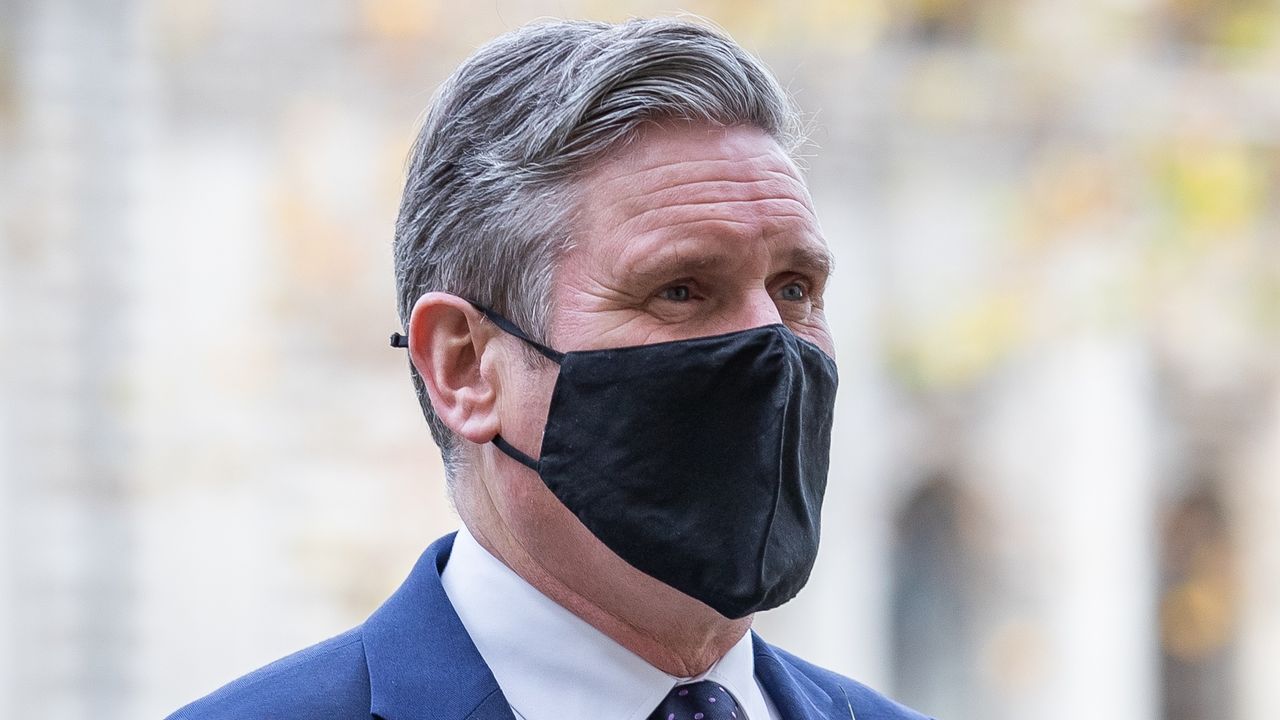 Keir Starmer arrives at Westminster Abbey to attend a service to mark Armistice Day.