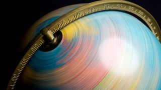 Photo of a globe spinning