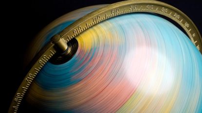 Photo of a globe spinning