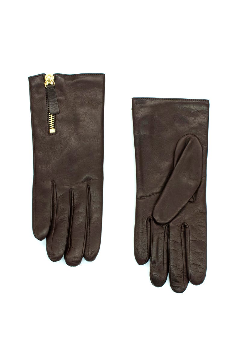 Leather Gloves With Zipper