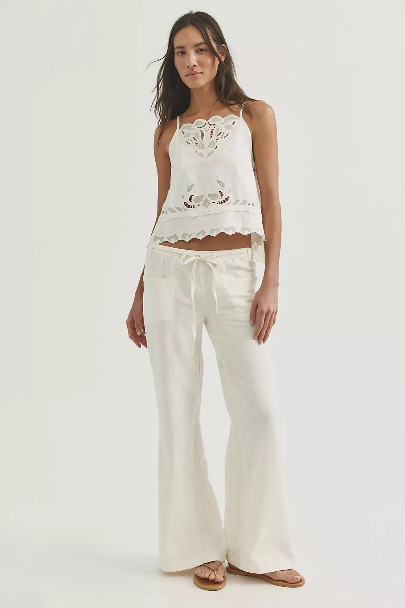 Break the Ice Linen Slouch Flare Pants